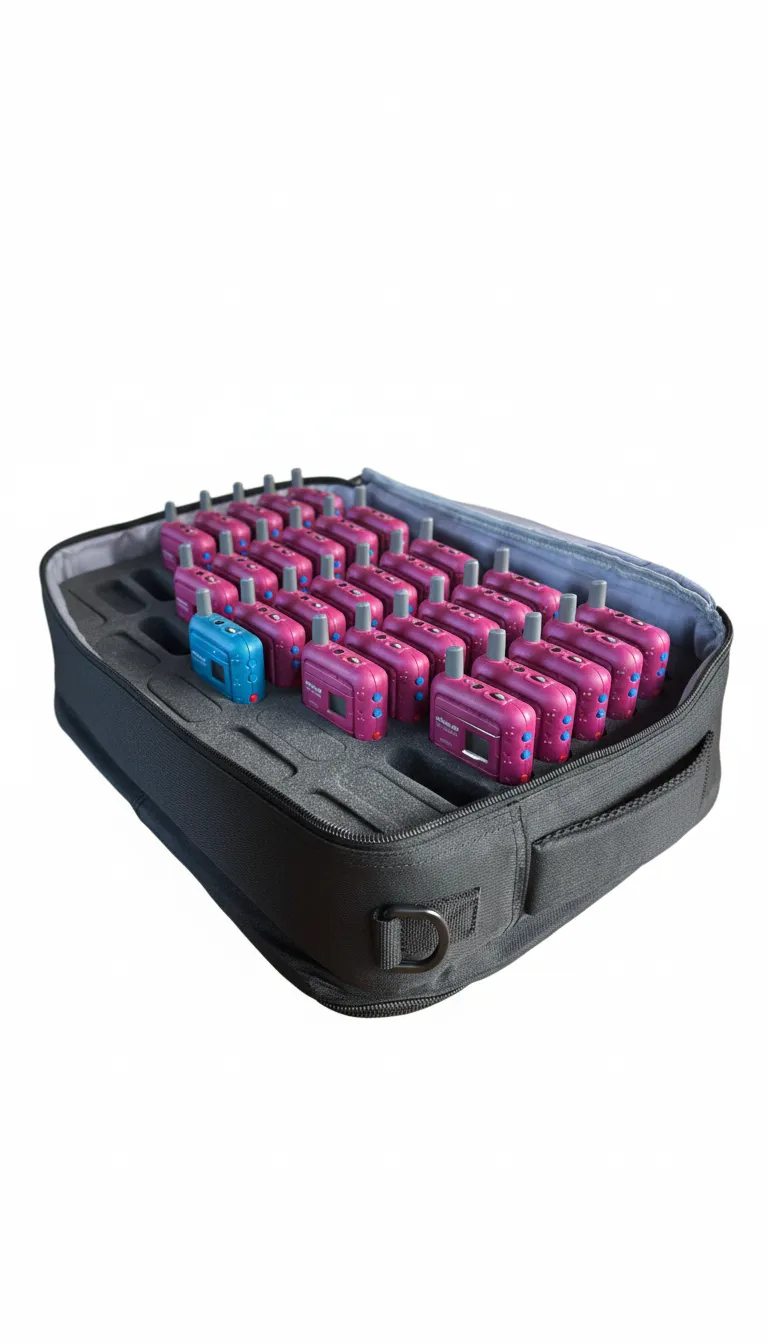 AudioSpacer equipment packed in elegant backpacks with foam